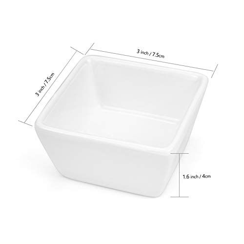Foraineam 12-Pack 3 Oz Porcelain Dip Bowl Set, White Ramekins for Condiments