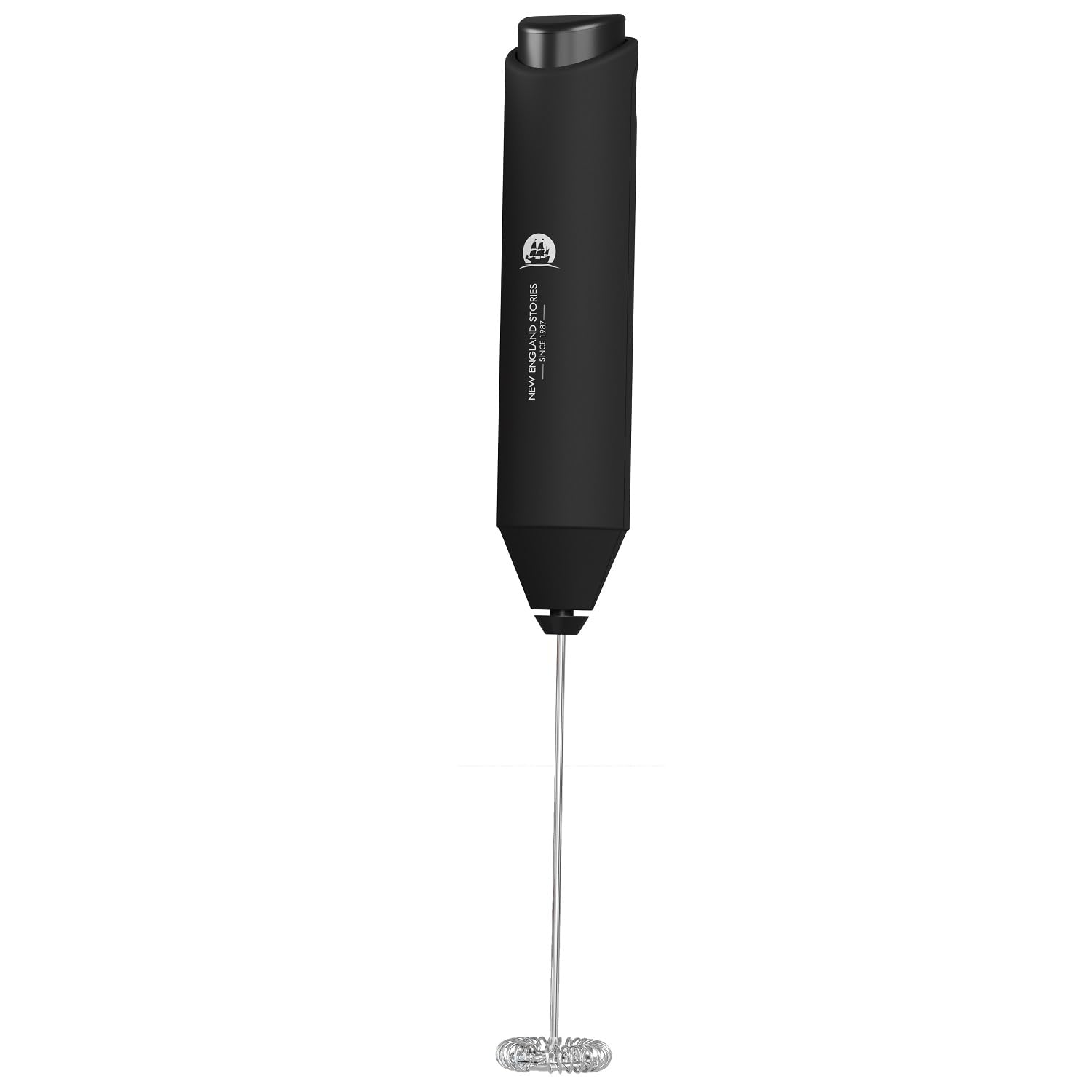 Stainless Steel Milk Frother Wand - Battery-Powered Coffee Mixer - Black