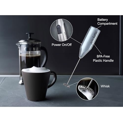 Aerolatte Steam-Free Milk Frother, 18/8 Stainless Steel Whisk, BPA-Free