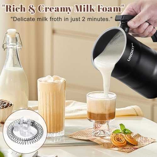 4-in-1 Milk Frother & Steamer, 11.8oz Milk Warmer, Temp Control, Auto Shut-Off, Perfect for Coffee & Lattes