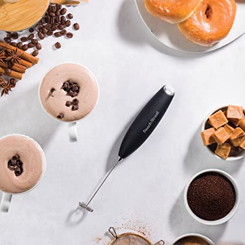 Mini Battery-Powered Milk Frother, Stainless Steel Coffee Mixer for Lattes & Cappuccino