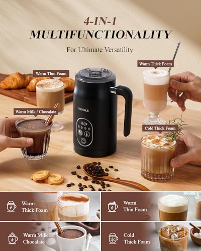 4-in-1 Electric Milk Frother for Coffee, Lattes & More