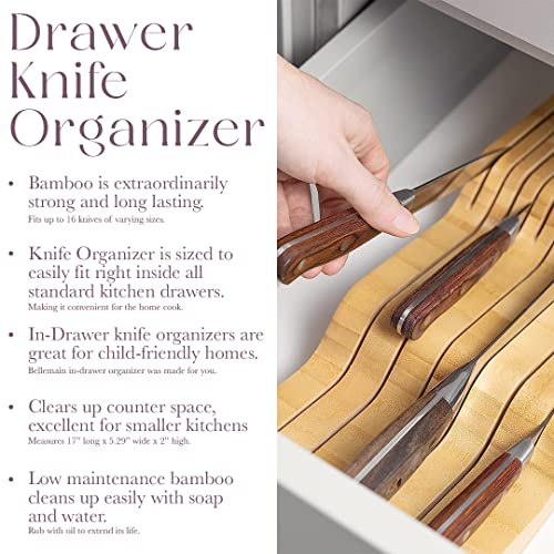 Bamboo Knife Block Organizer for Kitchen Storage