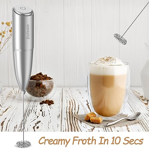 Dutewo Milk Frother Hand Mixer for Lattes, Cappuccino, and Hot Beverages