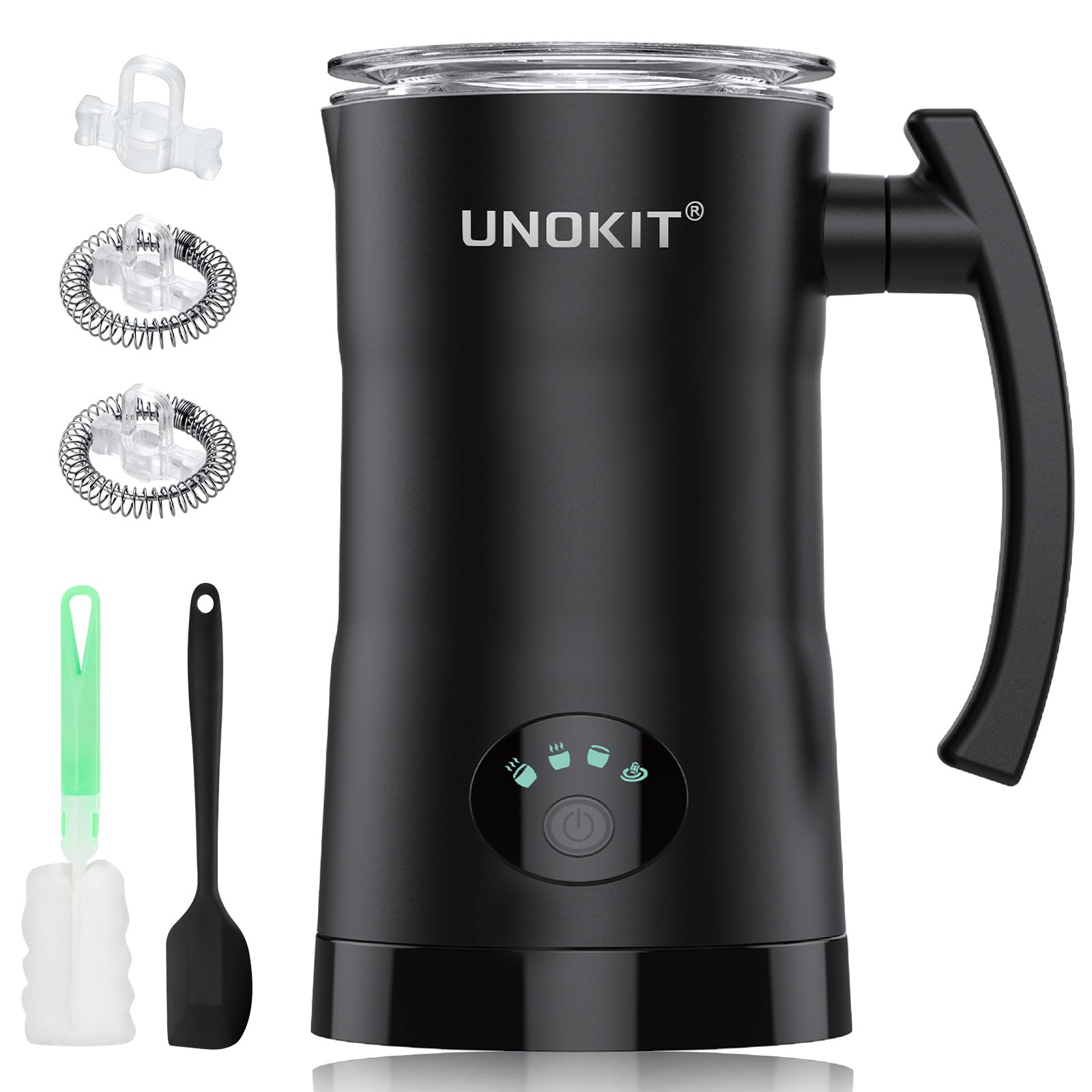 4-in-1 Milk Frother & Steamer, 11.8oz Milk Warmer, Temp Control, Auto Shut-Off, Perfect for Coffee & Lattes